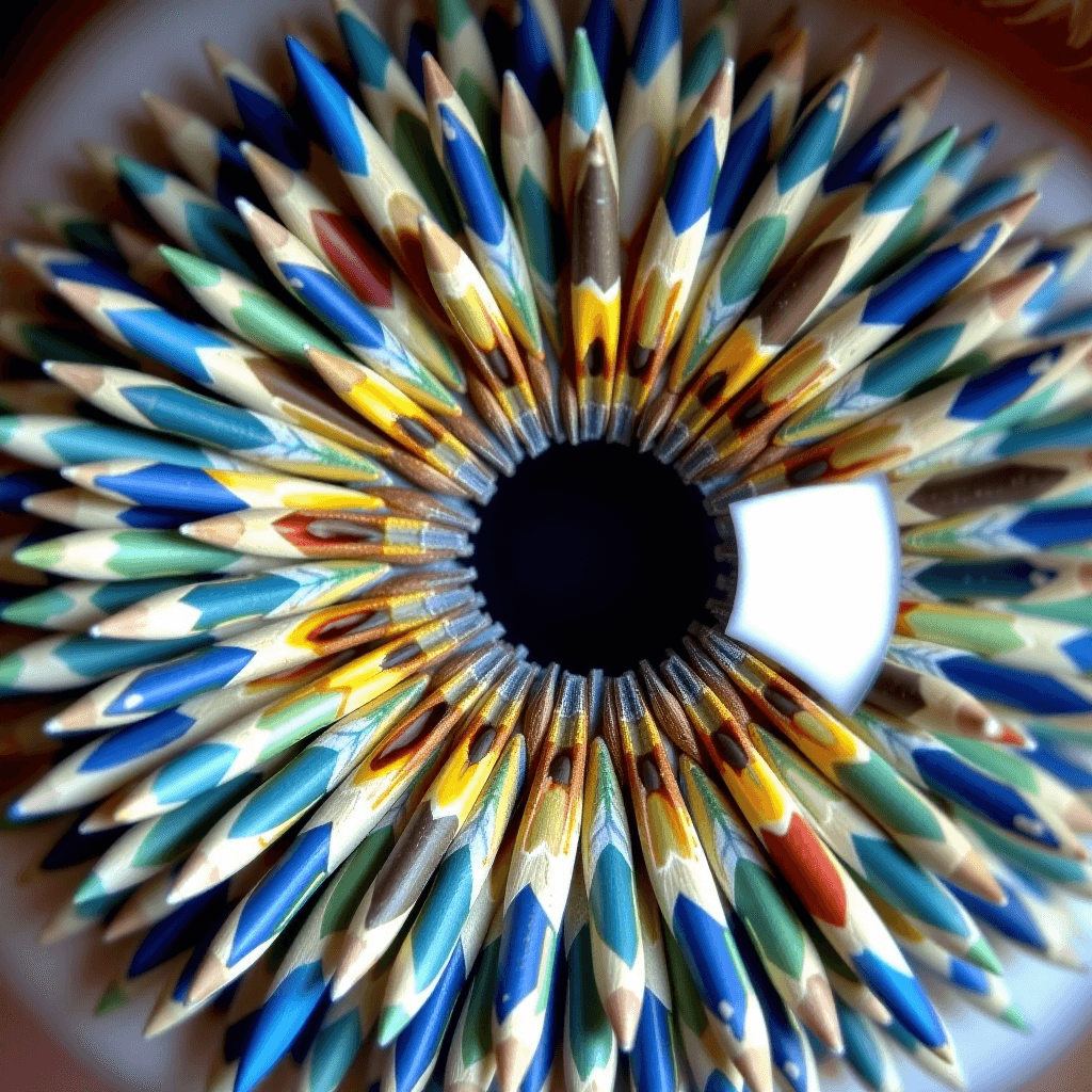 AI generated: Extreme Nahaufnahme eines menschlichen Auges, dessen Iris ein komplexes, radiales Mosaik aus Hundert...