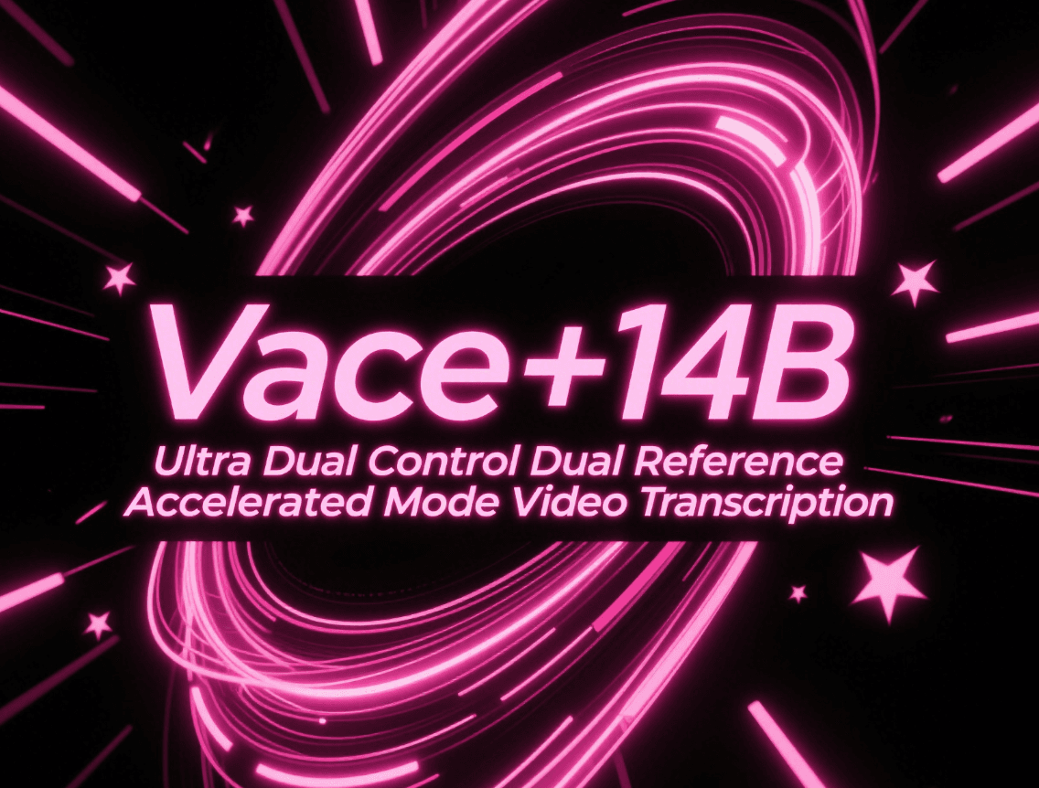 Vace+14B Ultra Dual Control Dual Reference Accelerated Mode Video Transcription