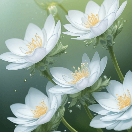 AI generated: . . An exquisite macro photograph capturing a tranquil scene of delicate herbs swaying gently under ...