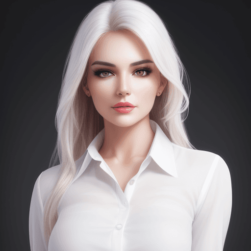 AI generated: a pretty woman, dressed in white shirt, full body portrait, nice perfect face with nice perfect eyes...