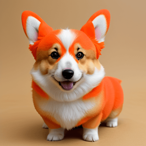 AI generated: Welsh corgi with bright orange fur