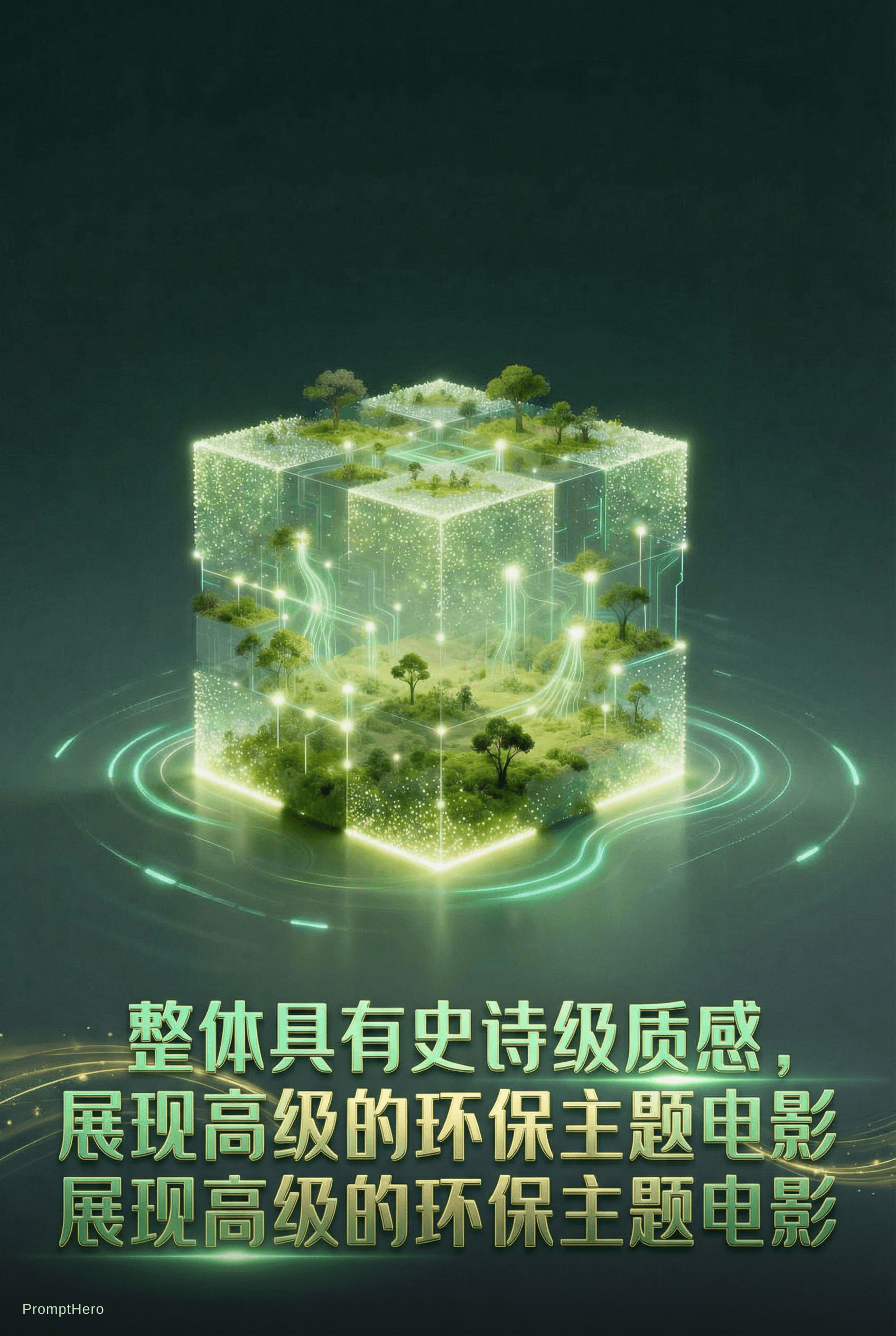 AI generated: 整体具有史诗级质感，展现高级的环保主题电影
