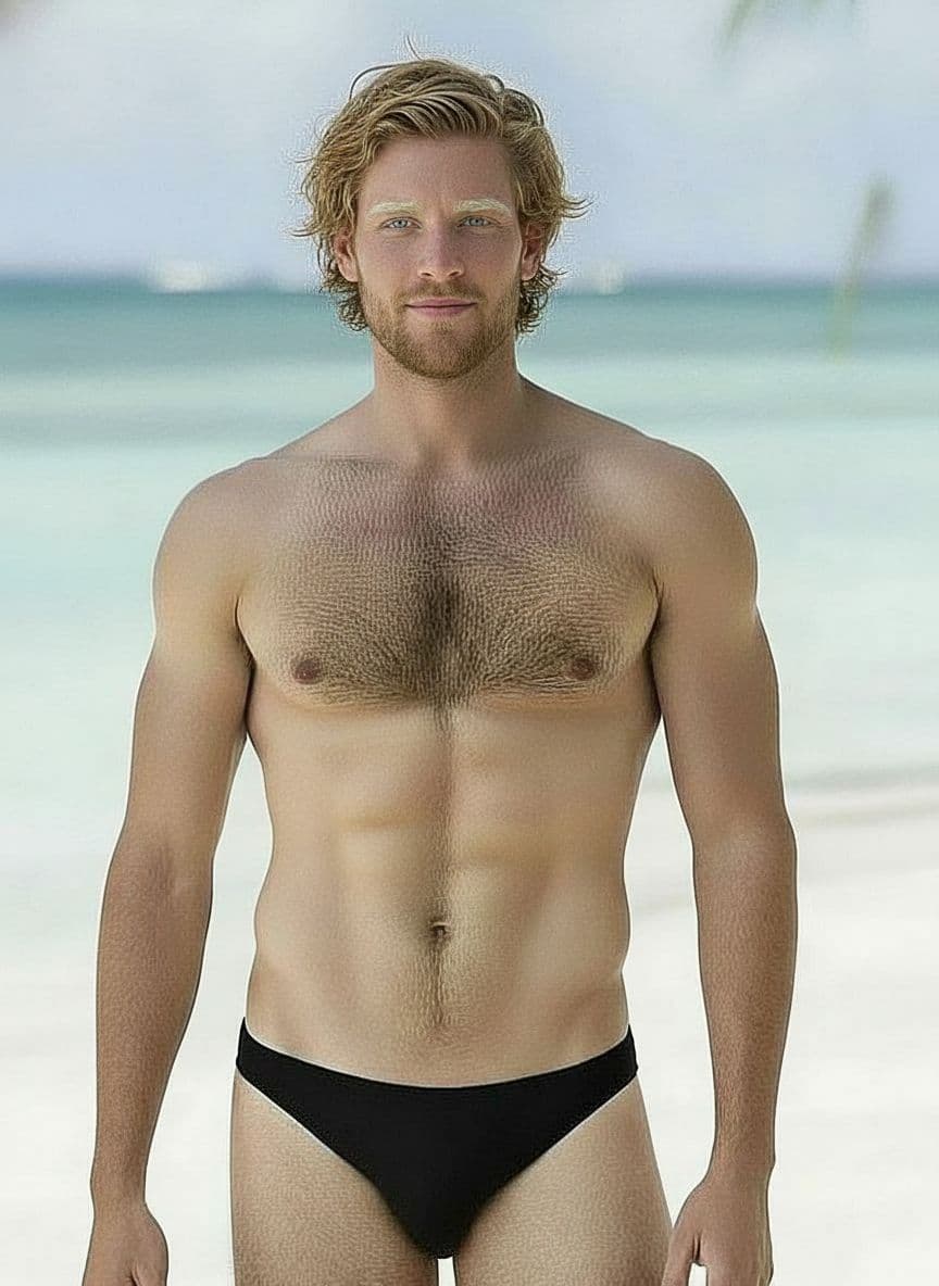 AI generated: Make his waist slimmer
Give him a prominent eight pack of stomach muscles
Make him clean shaven
M...