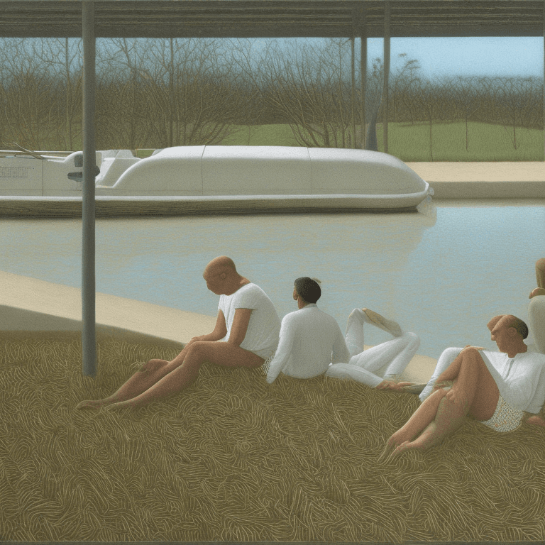 AI generated: long days by Alex Colville