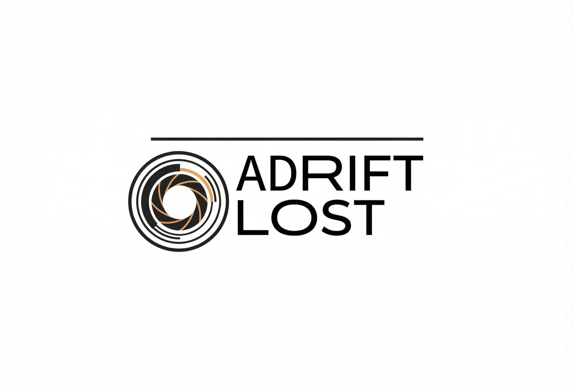 AI generated: Minimal logo design.

Text: ADRIFT LOST

Layout:
ADRIFT on top.
LOST below.
Left aligned.

A thin ho...
