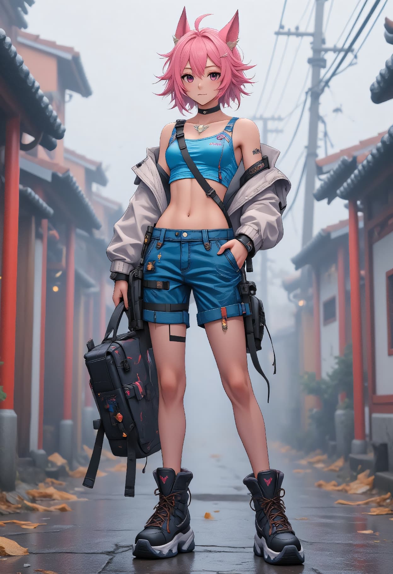 AI generated: 24 year young niji anime asian girl, very sultry look, so hot girl, beautiful charismatic girl, so h...