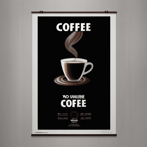 AI generated: a poster of coffee, have a big "unseen matter" on it
