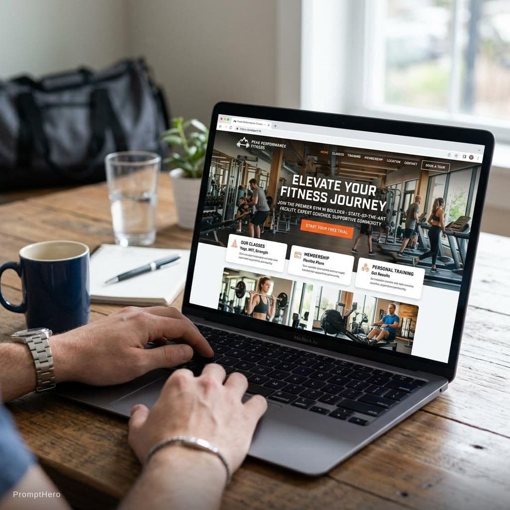 AI generated: a photo of a website of a gym
