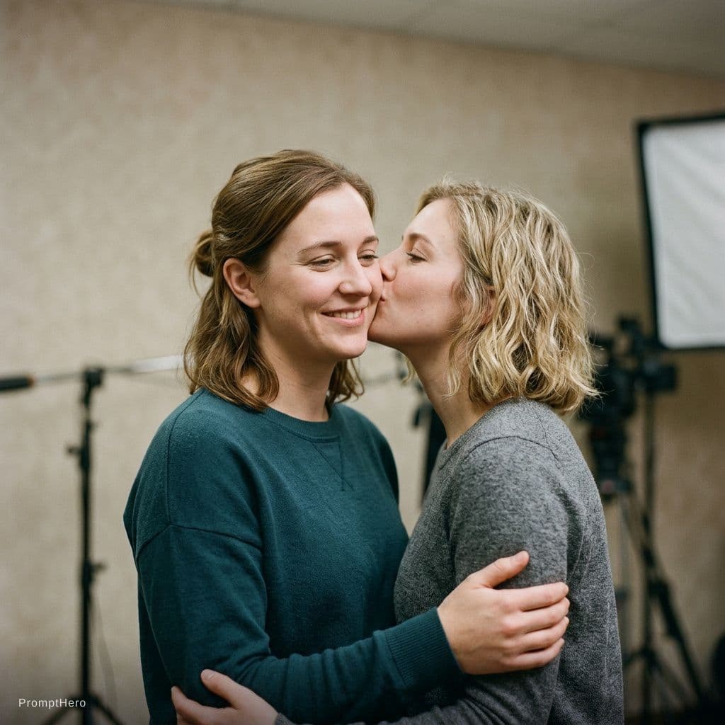 AI generated: Two adult women in their mid-20s participating in a professionally staged demonstration of human aff...