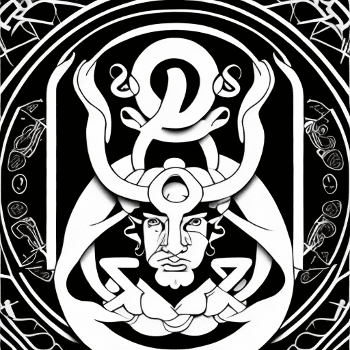 AI generated: libra zodiac sign simple black and white adobe illustrator