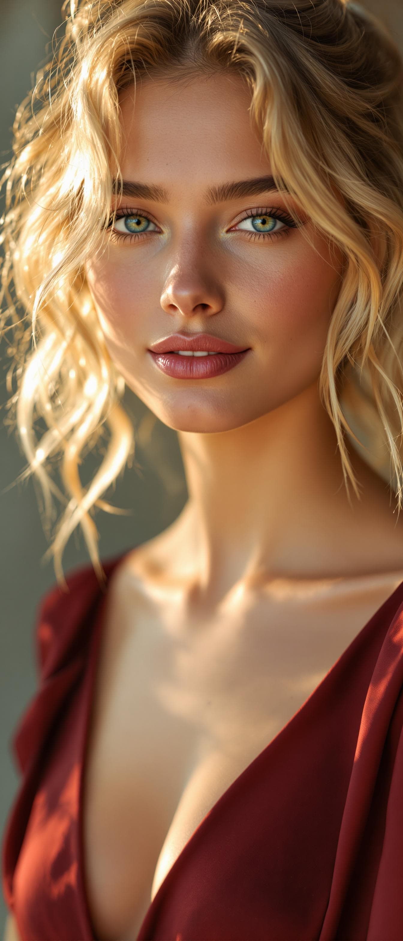 AI generated: "Image is a high resolution full body Vertical portrait, lithe supermodel, early 20s, fair skin, tou...