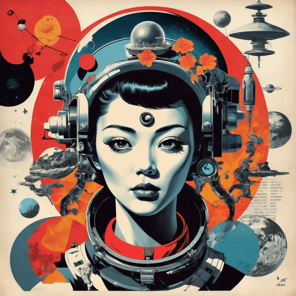 AI generated: Modernist- high contrast surreal vector collage with contrast colors and without negative, Graphic d...