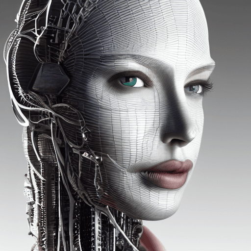 AI generated: complex 3d render ultra detailed of a beautiful porcelain profile android face, cyborg, robotic part...