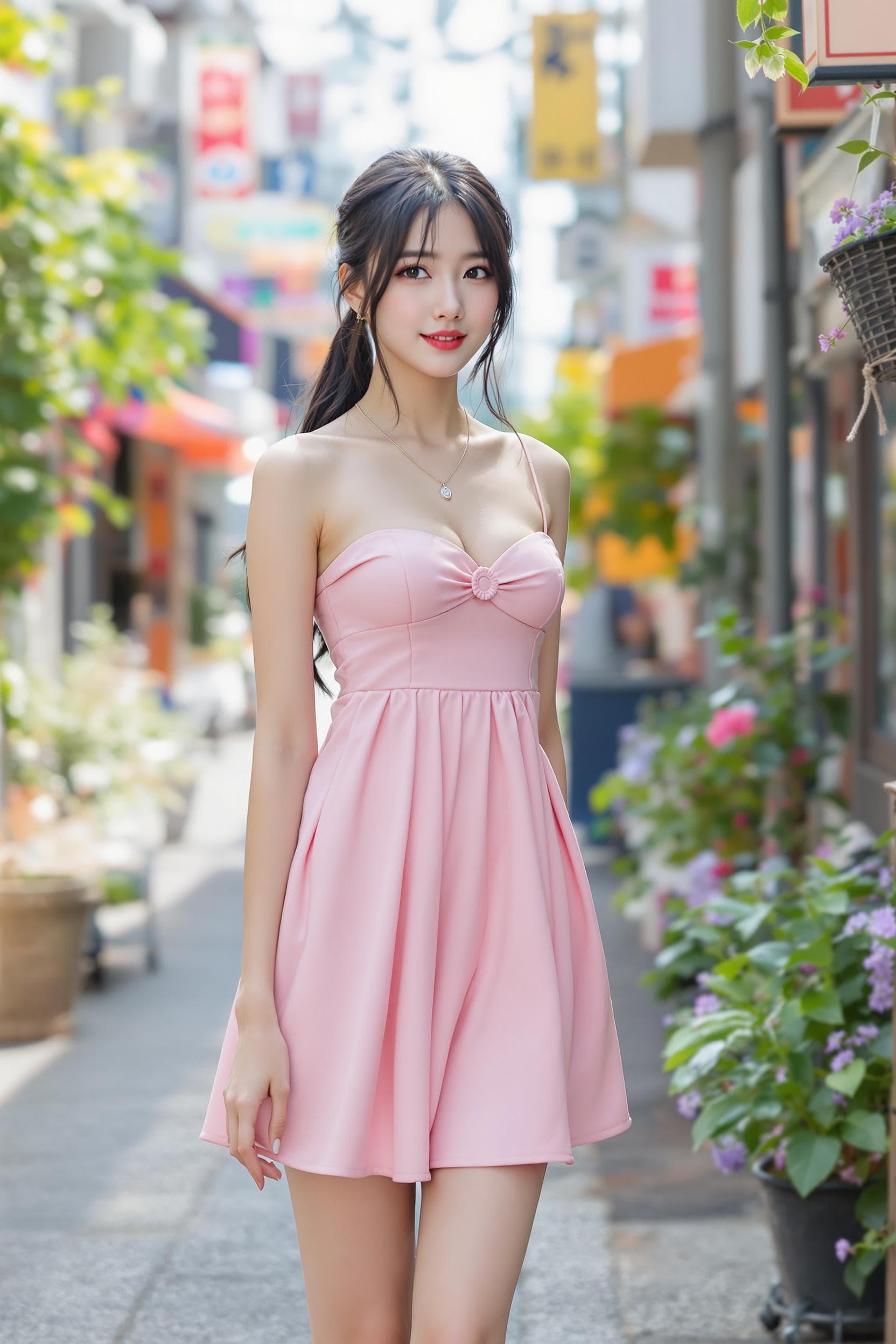 AI generated: a woman action figure character girl, full body, Koren ulzzang face, standing split, black hair, pon...