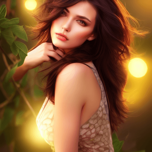 AI generated: photo of a gorgeous brunette female in the style of stefan kostic, realistic, half body shot, sharp ...