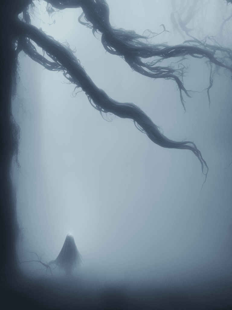AI generated: Ghost in mist, Realistic, Hauntingly beautiful, feerie lighting, wispy tendrils, etherial, Highly de...