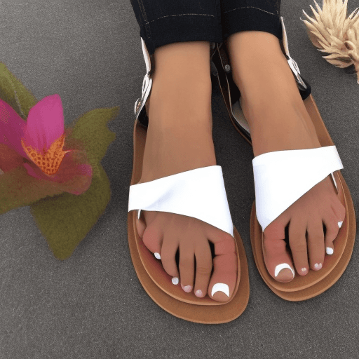 AI generated: image of women sandals prototype with velcro exchangable covers