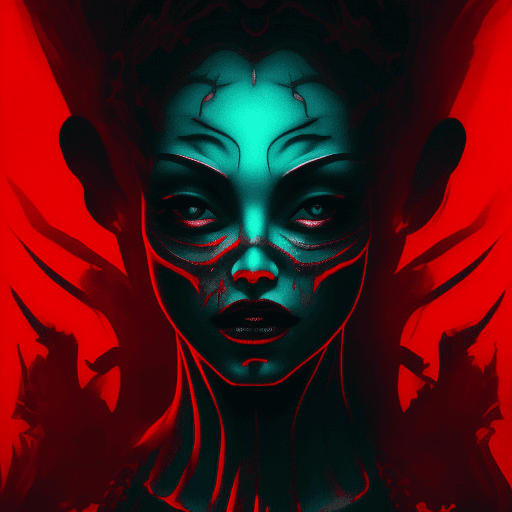 AI generated: dark fantasy, horror, retro, neon shadow