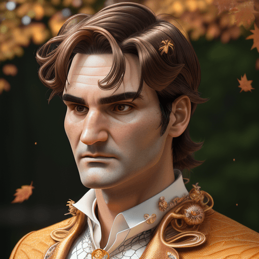 AI generated: complex 3 d render hyper detailed ultra sharp of Roger Federer face, mechanical cyborg, 1 5 0 mm, be...