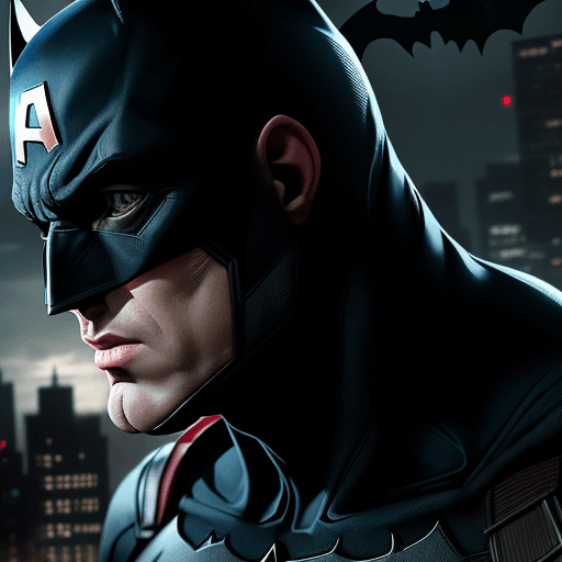 AI generated: Batman and captain America in one person,4 k ultra HD 