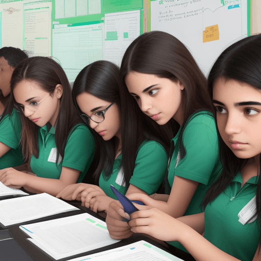 AI generated: Un docente especializado en tecnología enseñando a sus estudiantes como utilizar herramientas como e...