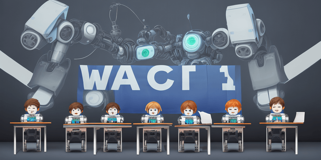 AI generated: Create a banner with the word "Microware" in the center. The banner should have a STEM, AI, Robot, a...