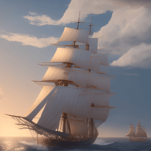 AI generated: Photo of a ultra realistic sailing ship, dramatic light, pale sunrise, cinematic lighting, battered,...