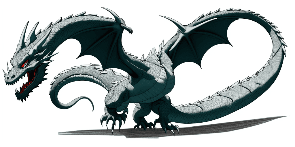 AI generated: dragon (2d, pencil sketch, crisp edges, bold cartoon-style outlines:1.4)