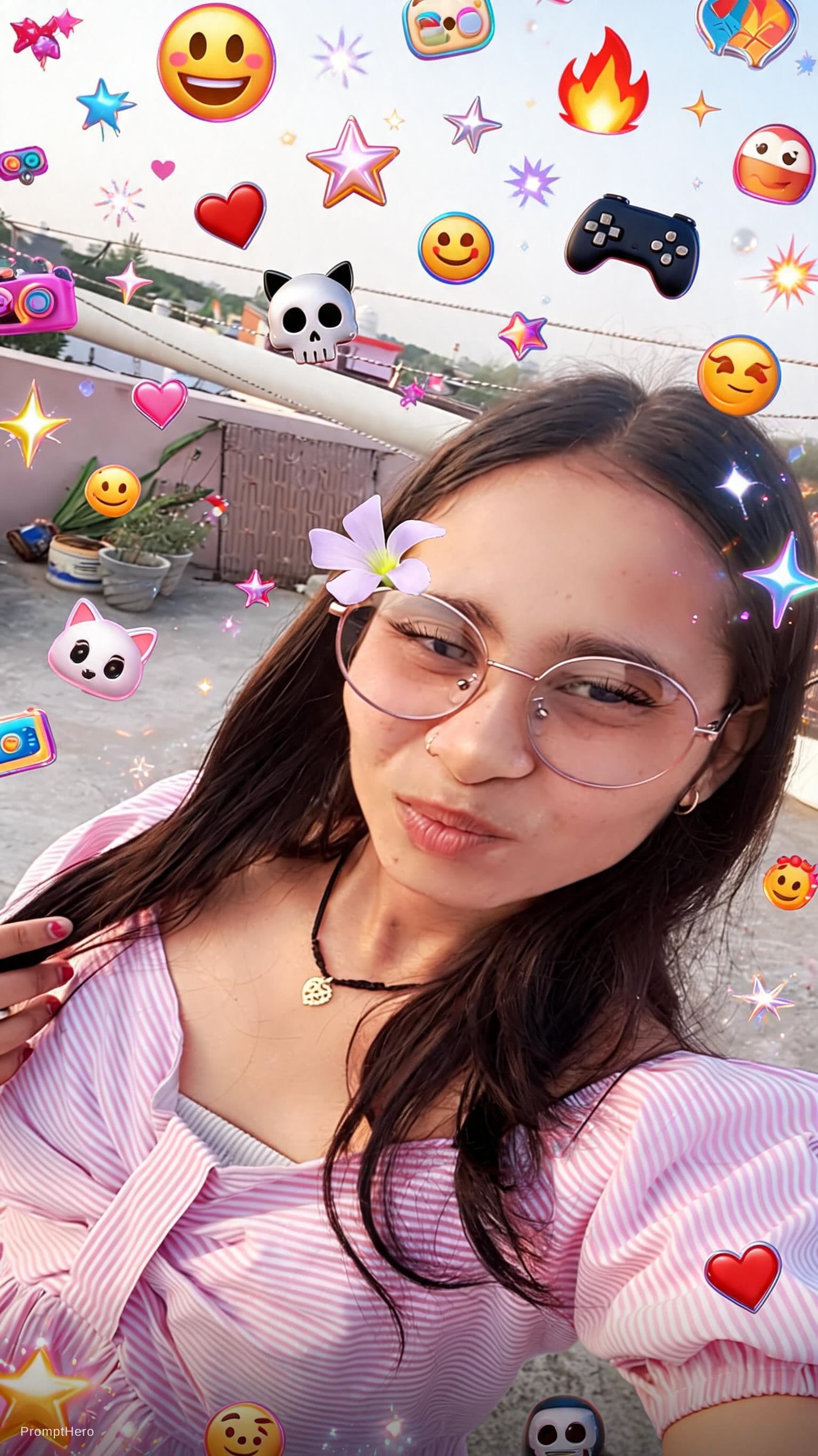AI generated: A chaotic explosion of hundreds of tiny cute emojis floating in the air, mixed styles and expression...