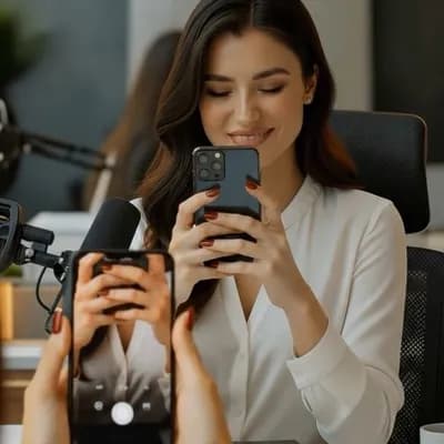 AI generated video: After a few moments of seeming to watch a video on his phone, with his hands barely moving, he start...