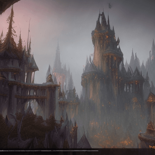 AI generated: Environment castle nathria in world of warcraft ::gothic style fully developed castle :cinematic, ra...