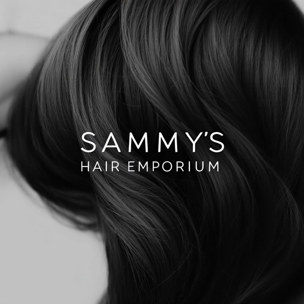 AI generated: SAMMYS HAIR EMPORIUM LOGO WITH HAIR EXTENSIONS

