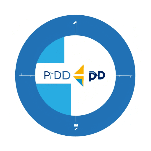 AI generated: PDE team logo, simple, minimalist, bold colors, connects data science and product