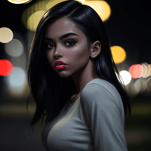 AI generated:  (masterpiece, RAW photo), portrait photo of a trendy beautiful girl casually standing in a park at ...