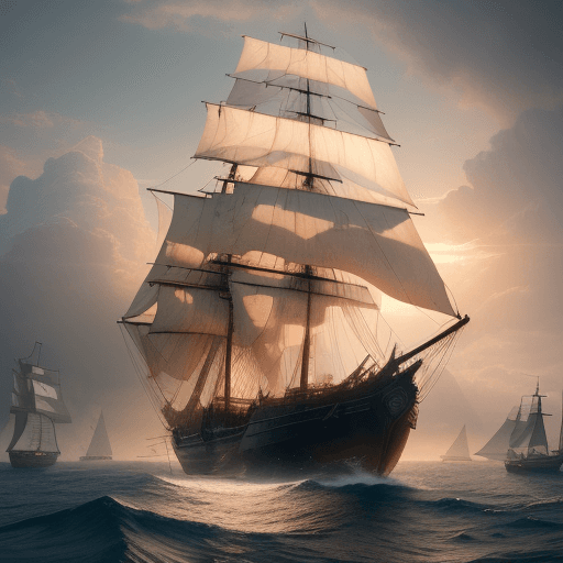 AI generated: Photo of a ultra realistic sailing ship, dramatic light, pale sunrise, cinematic lighting, battered,...