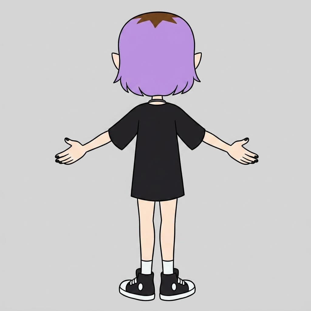 AI generated: Match the same pose from the 2nd image from behind with her arms out