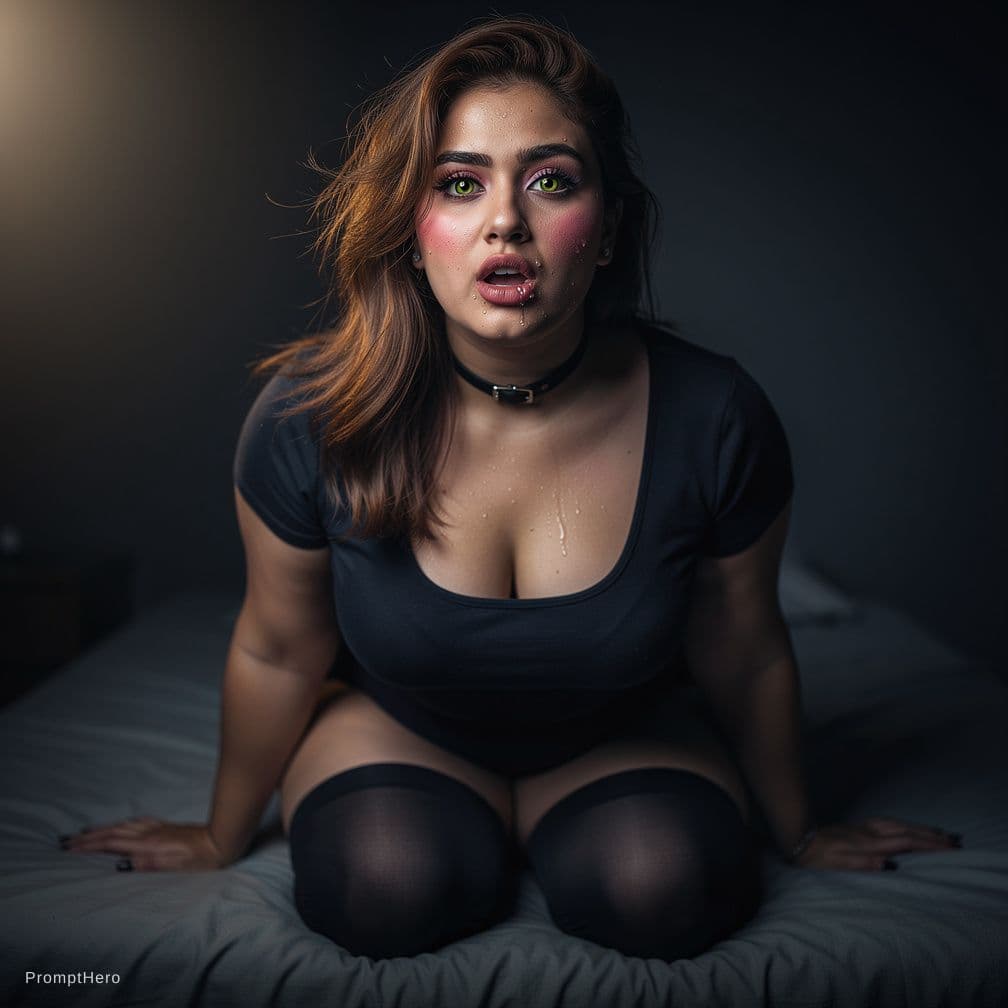 AI generated: 

Latina, BBW, Huge Breasts, Huge Ass, Brown Hair, Green Eyes, Sweaty Skin, Blushing, Ahegao, Saliva...