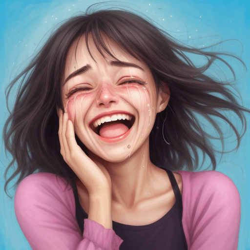 AI generated: woman with happy tears