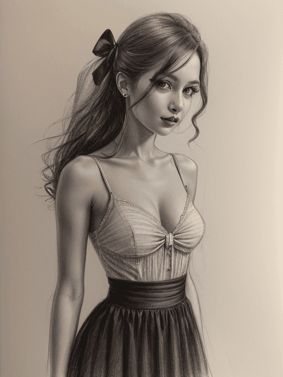 AI generated: best quality,highly detailed,black ribbon, adorable girl, westerner, blonde hair, bust,traditional_m...
