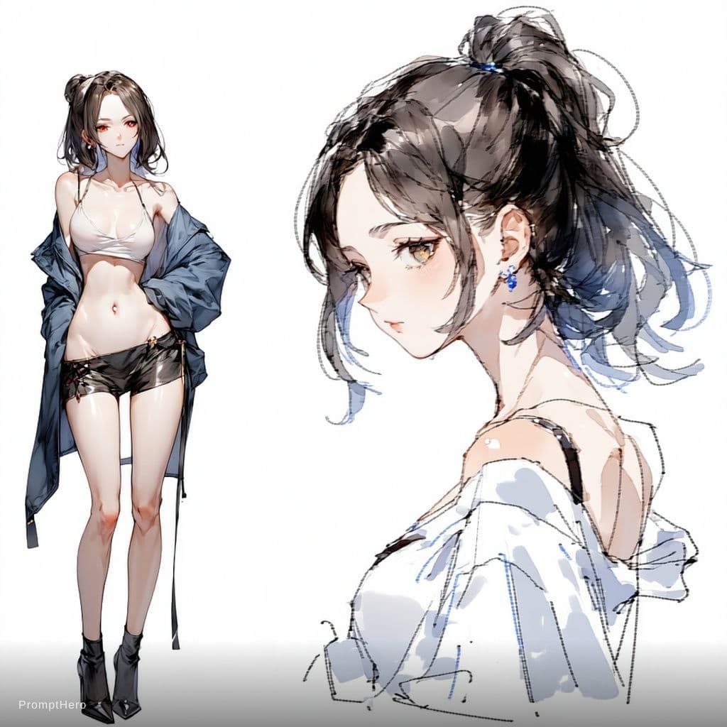 AI generated: Shexyo art style, nude anime girl