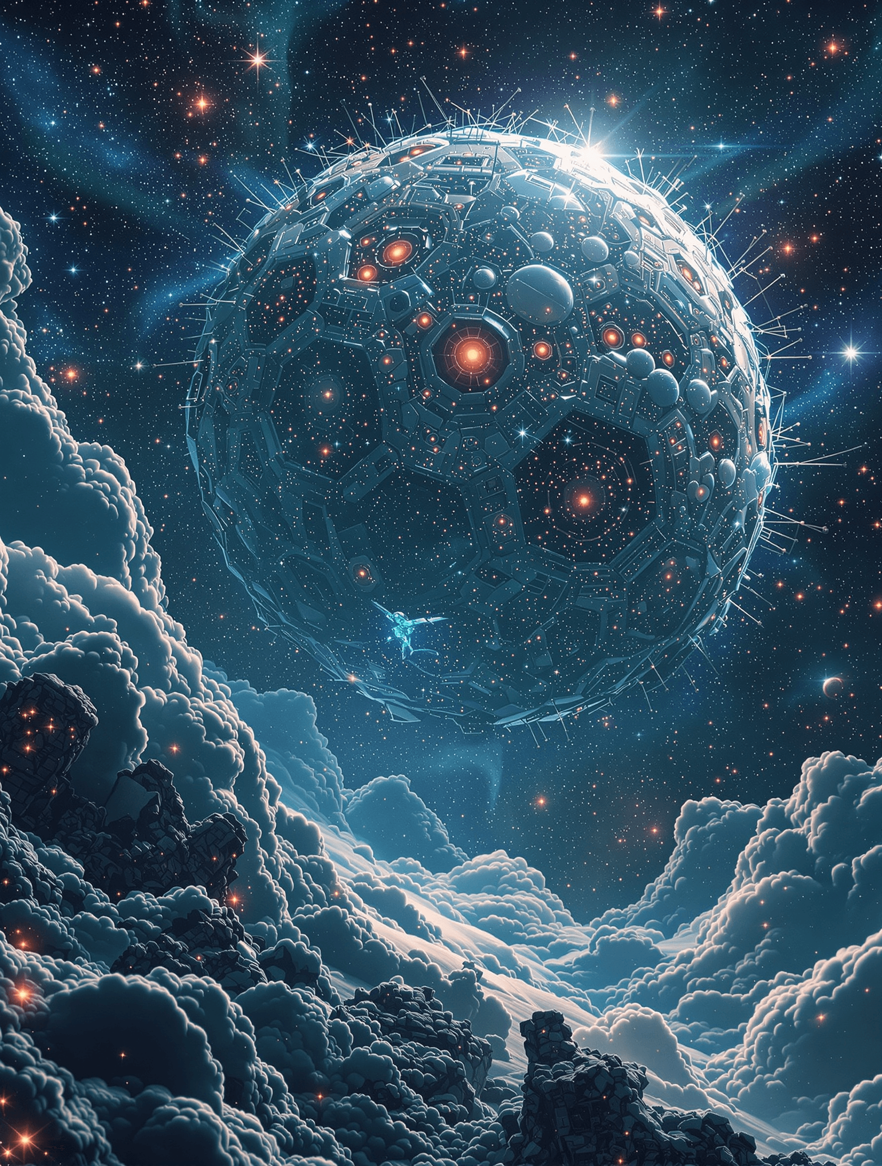AI generated: artificial intelligence spreading across the cosmos, consuming life