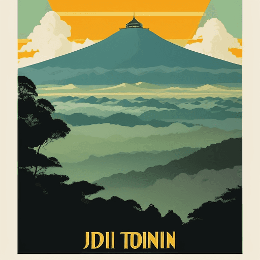AI generated: Doi inthanon vector style retro travel poster