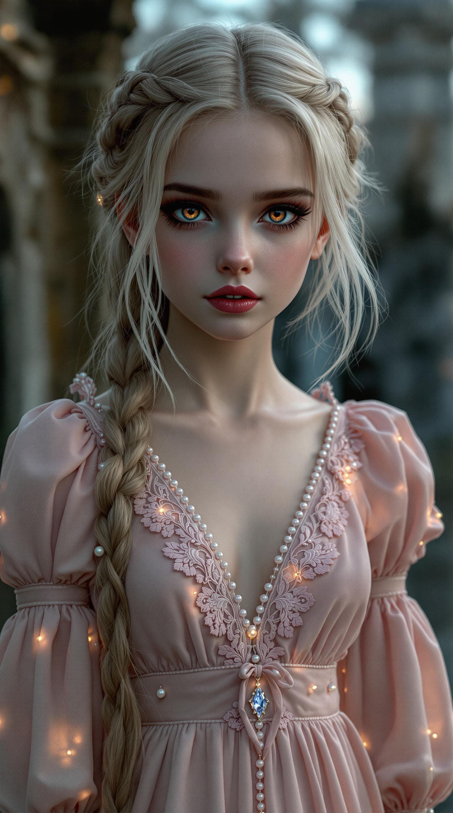 AI generated: a professional photo of a exceptionally of the most beautiful vampire girl in the world, (age 11), C...