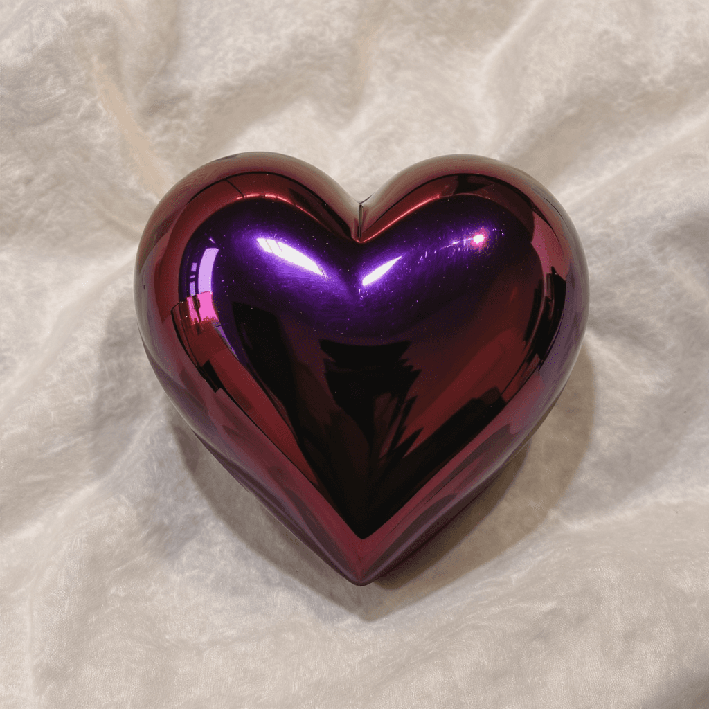 AI generated: shiny metalic sacred heart