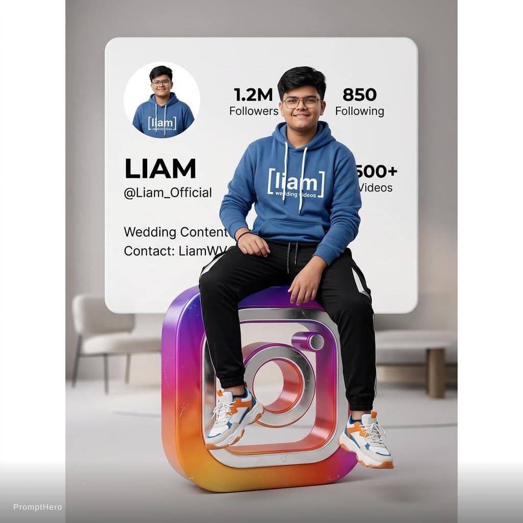 AI generated: "Create a hyper-realistic image in vertical format 9:16. Show a young man with the appearance of [yo...