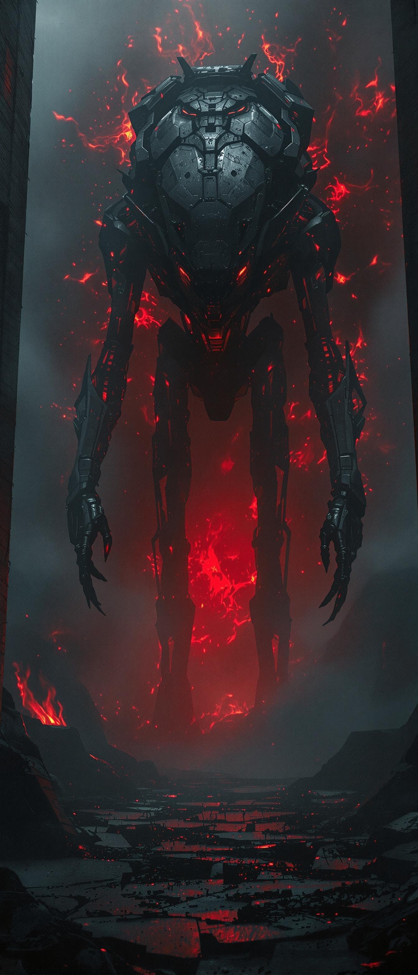 AI generated: cinematic, high resolutions, candid shot, darkness devastating world, color red, deep fog, bizarrely...