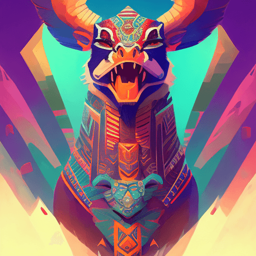 AI generated: totem animal totem aztek greeble tribal style fanart ornate fantasy heartstone ankama gta5 cover sty...
