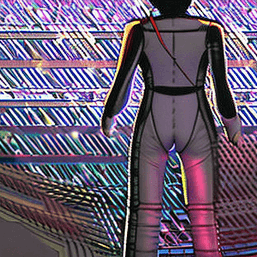 AI generated: space girl, rear view , beautiful ass , standing on a white moon-type surface, look far away