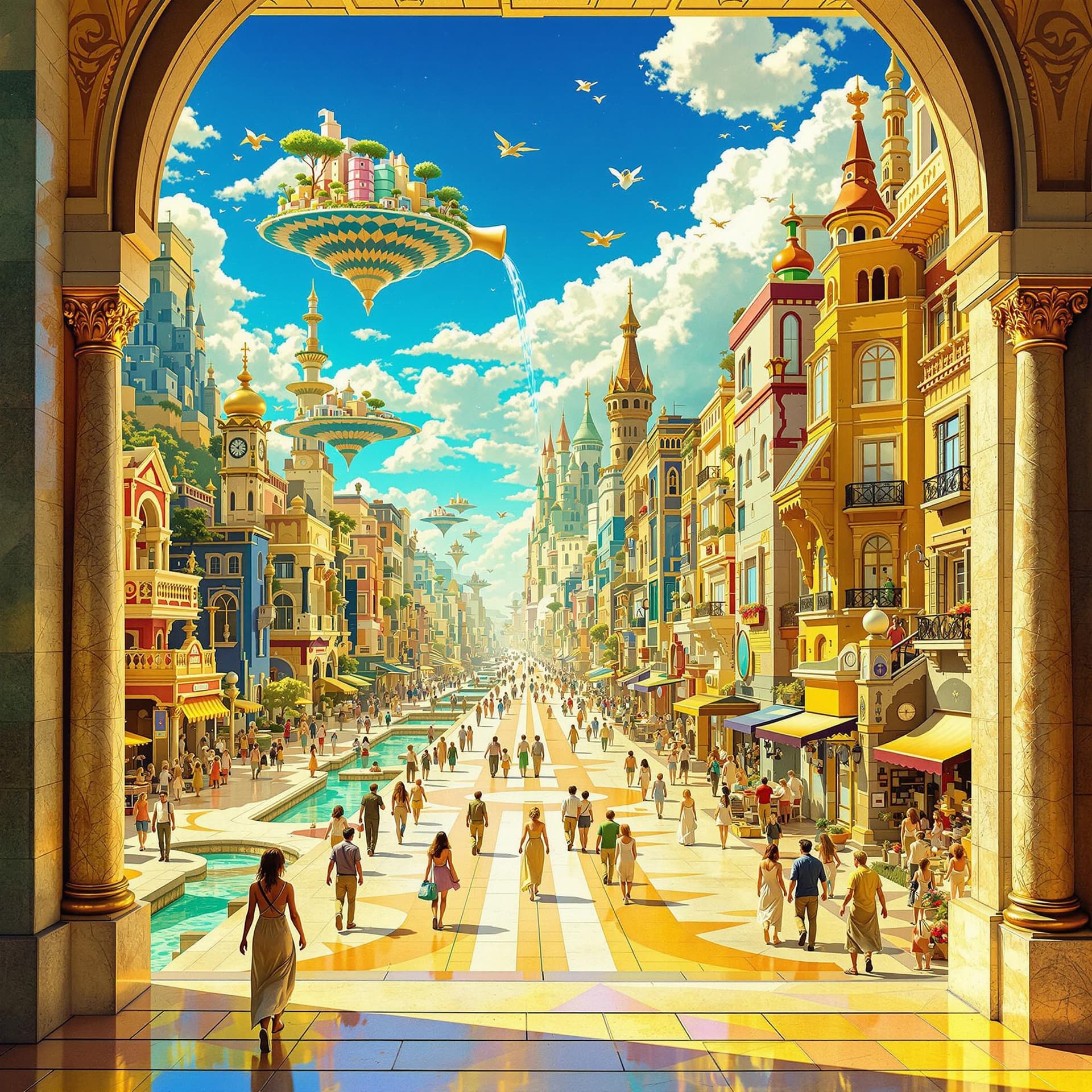 AI generated: . Spread out before her was a tableau like none she had ever seen. Warm, golden light and sapphire s...