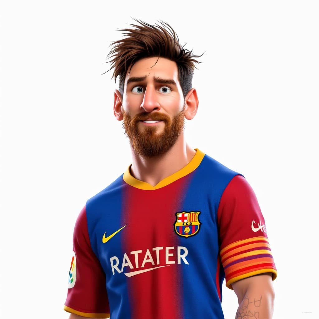 AI generated: a lionel messi as a human characteristics as a Disney 2D CHARACTER 
